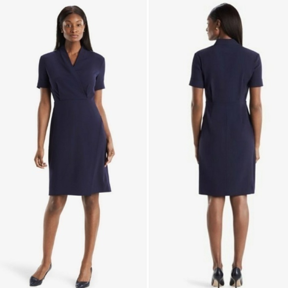MM LAFLEUR Tory Dress Crepe Dark Iris IndigoPurple Blue